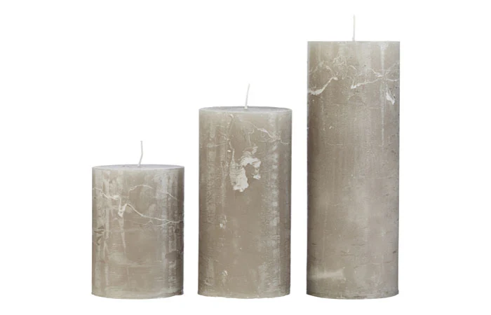 Cozy Living  Rustic stearinlys, Stone - H:25 cm