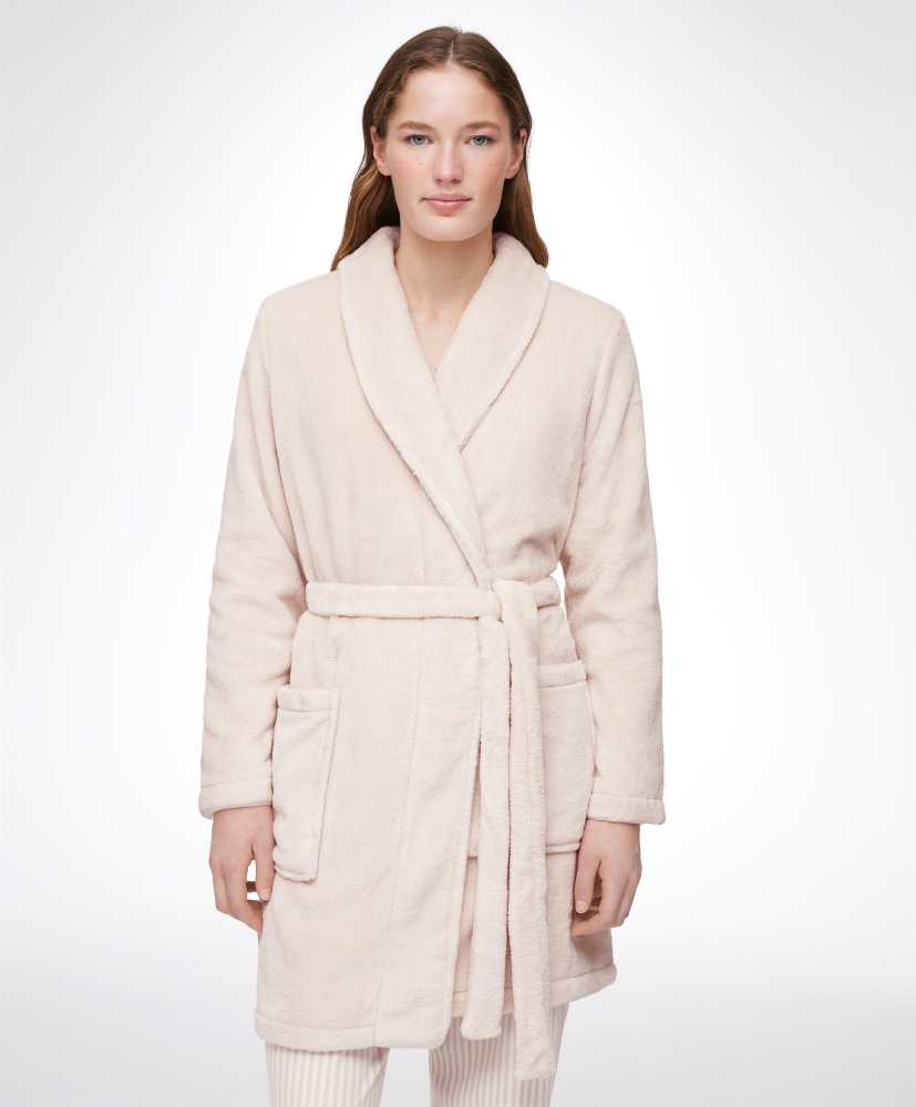 Robe curta de lã polar com toque macio