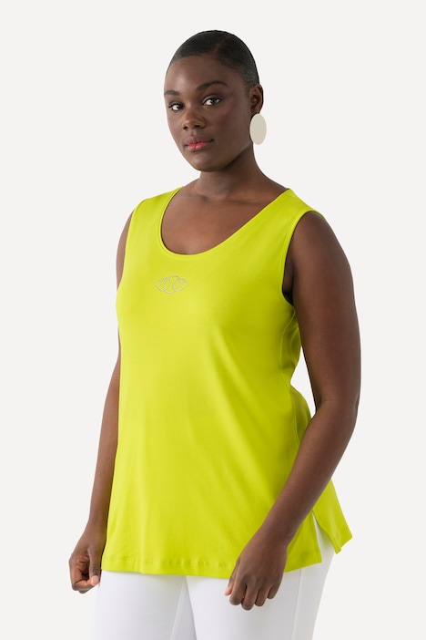 Top, Pima Cotton, Slim, Rundhals, Ziersteinchen, ärmellos
