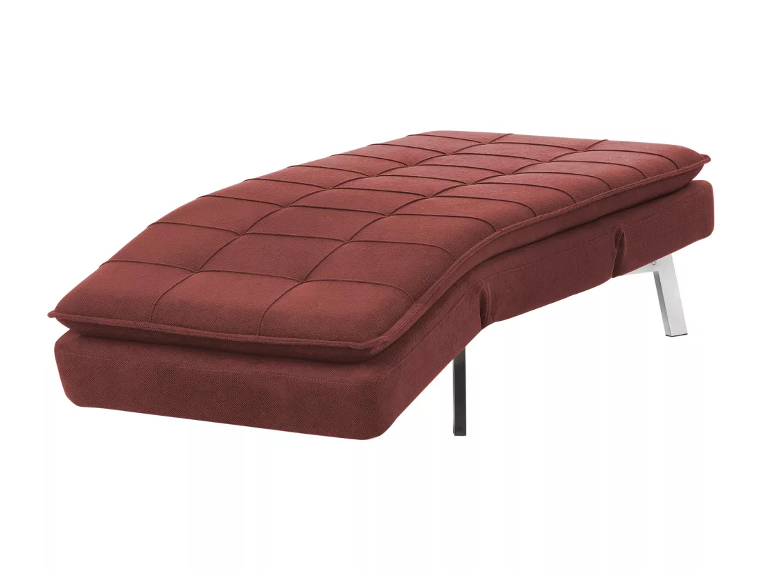 Chaise longue en tissu rouge LOIRET