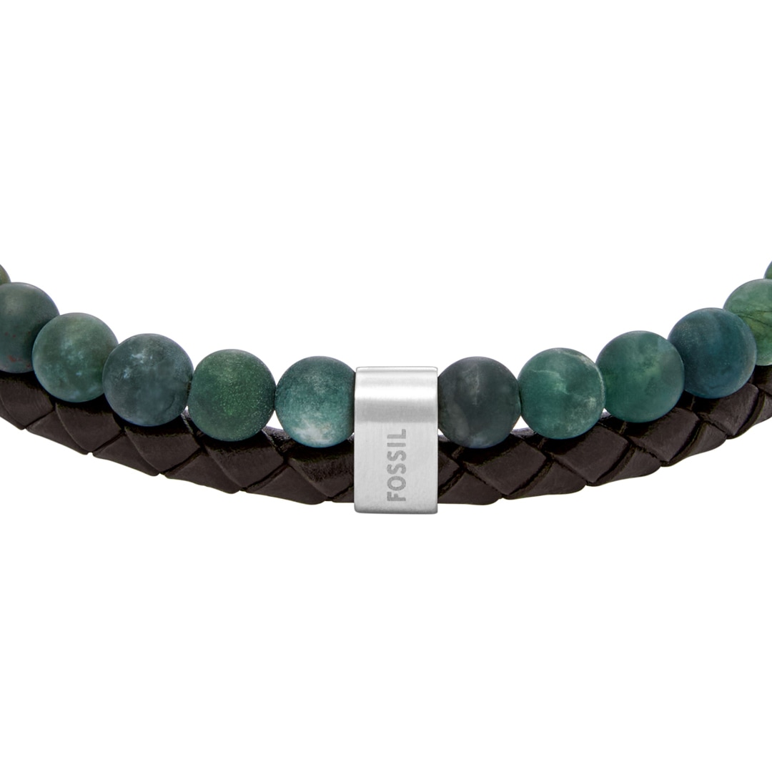 Fossil Armband Beads Multi Strand Türkis / Braun