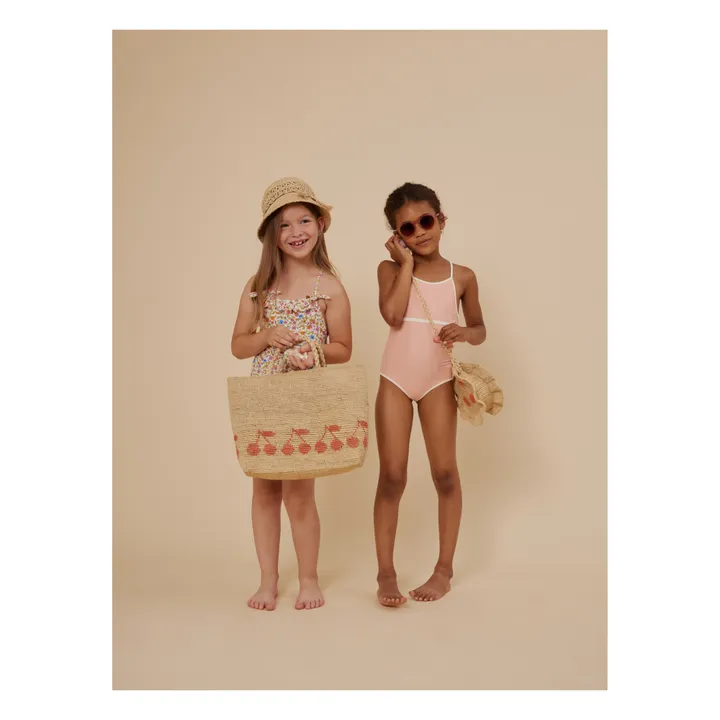 Bonpoint Sac en Raphia Cerises Fama | Beige