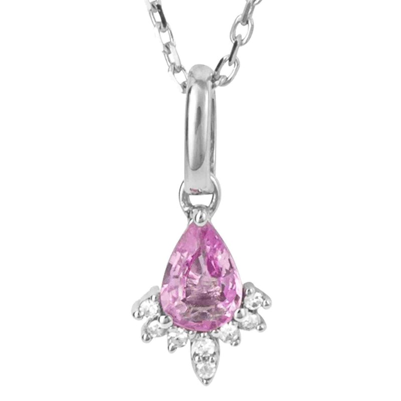 Collier saphir et diamant sur or blanc 375