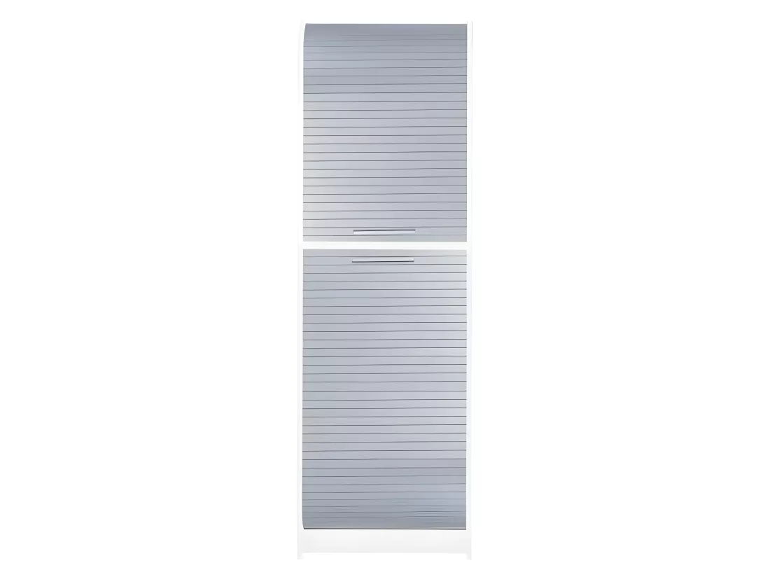 Meuble de Cuisine Micro-onde Blanc Alu 6 Niches L 58,2 H 180,7 P 47cm