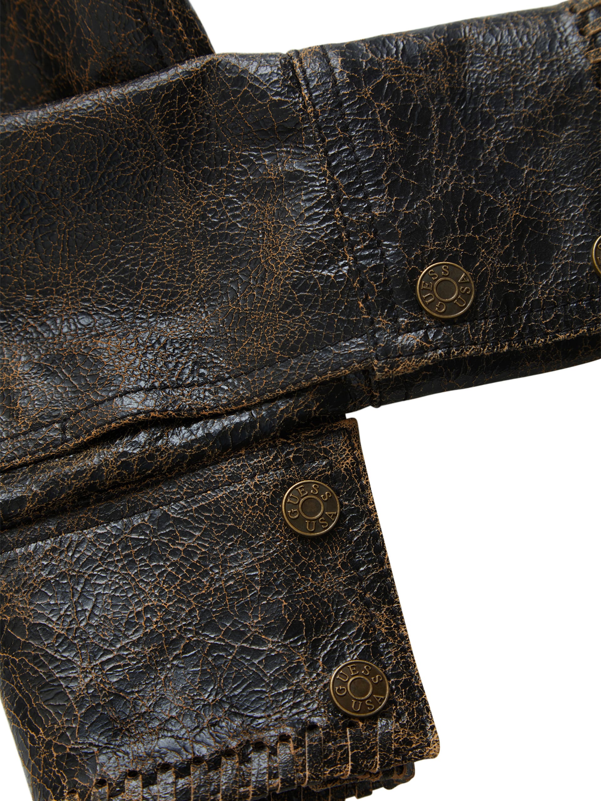 top cropped de couro craquelado