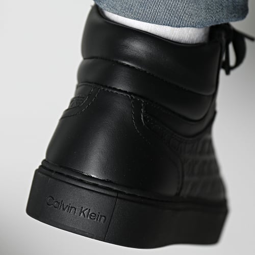 Baskets High Top Lace Up Zip 1008 Black Mono