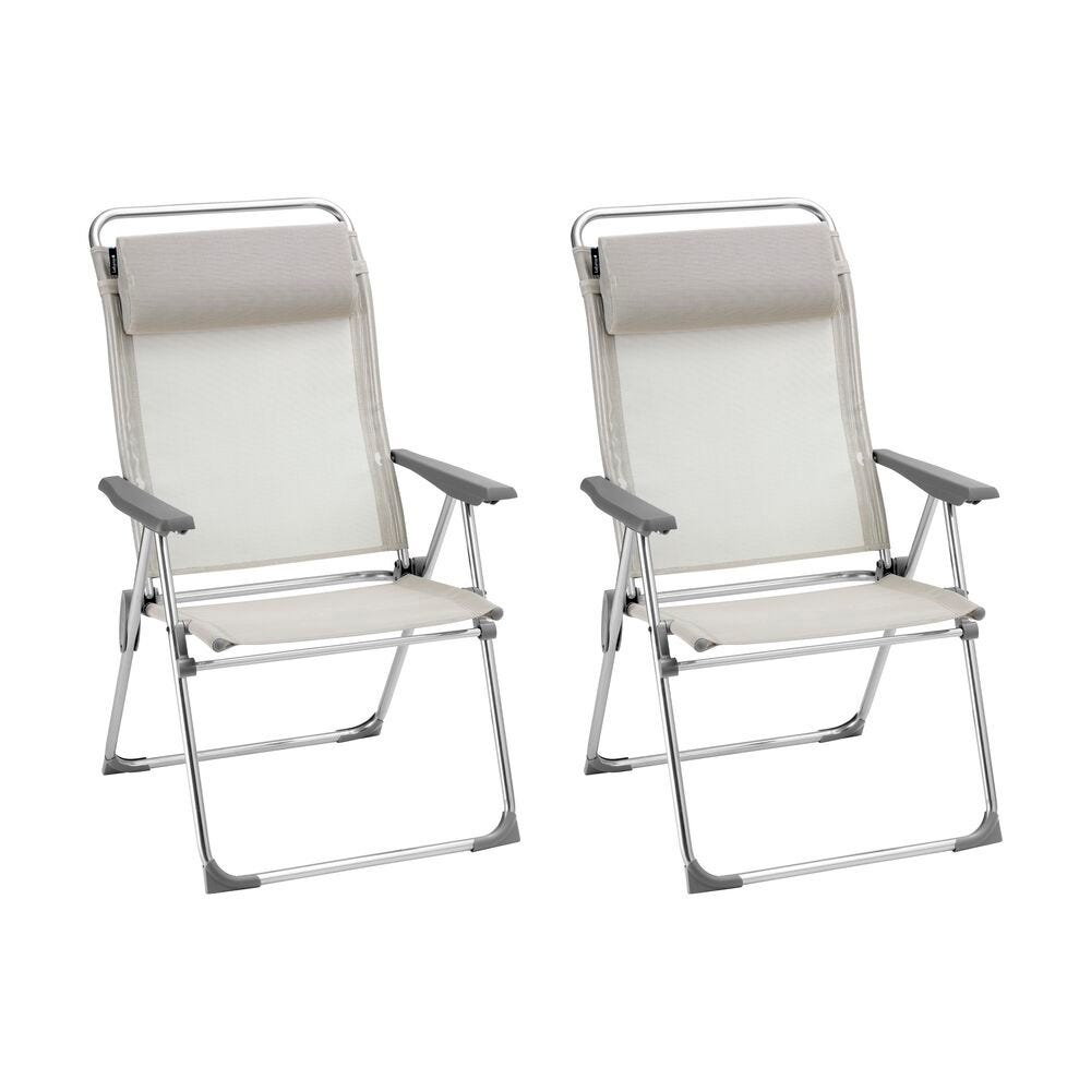 Set aus 2 Mehrpositions-Campingsesseln XL Alu Cham XL Batyline® Iso Seigle
