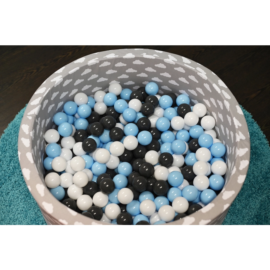 knorr toys® Bällebad soft Grey white clouds 300 balls creme grey lightblue