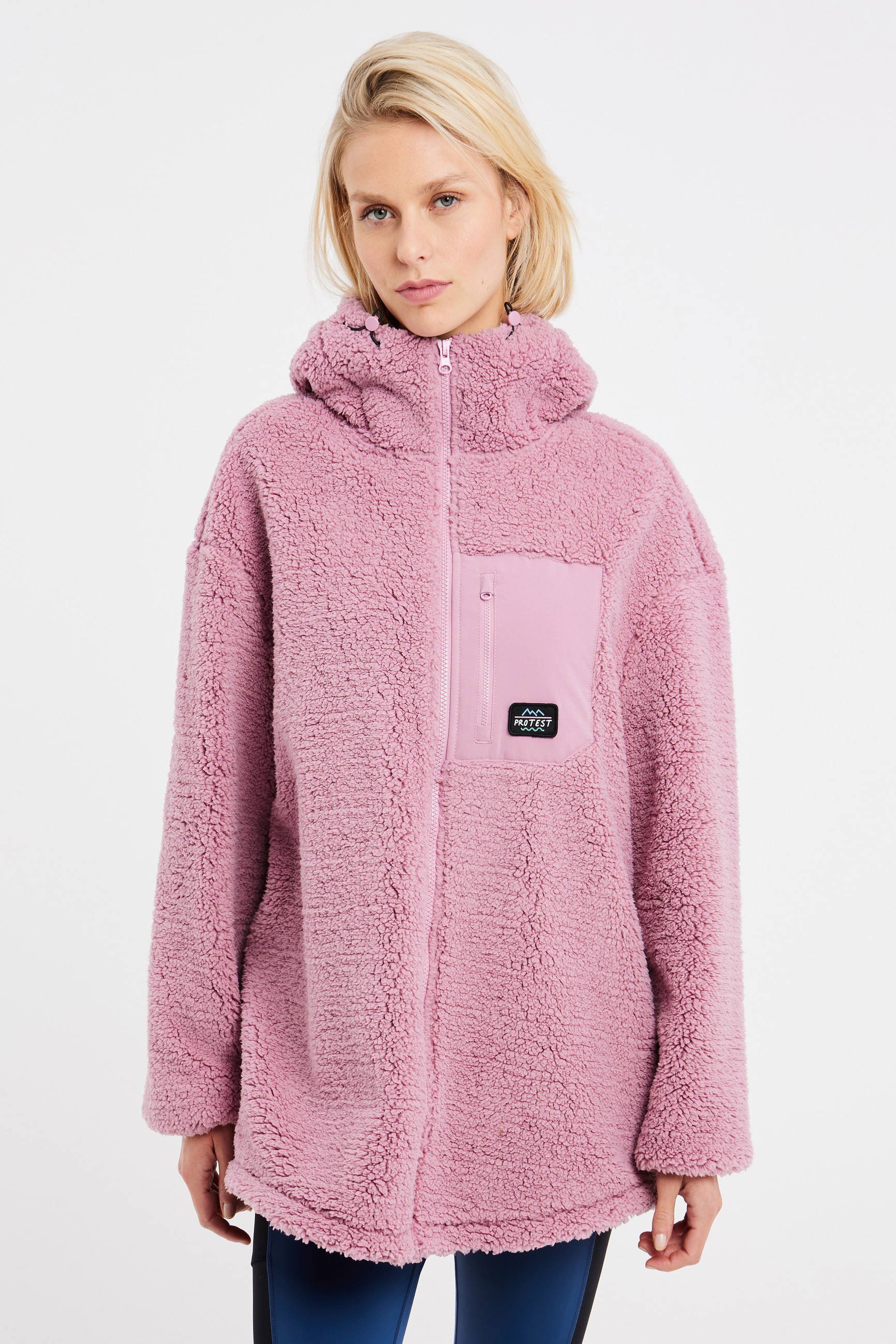 Protest fleece vest Sago roze