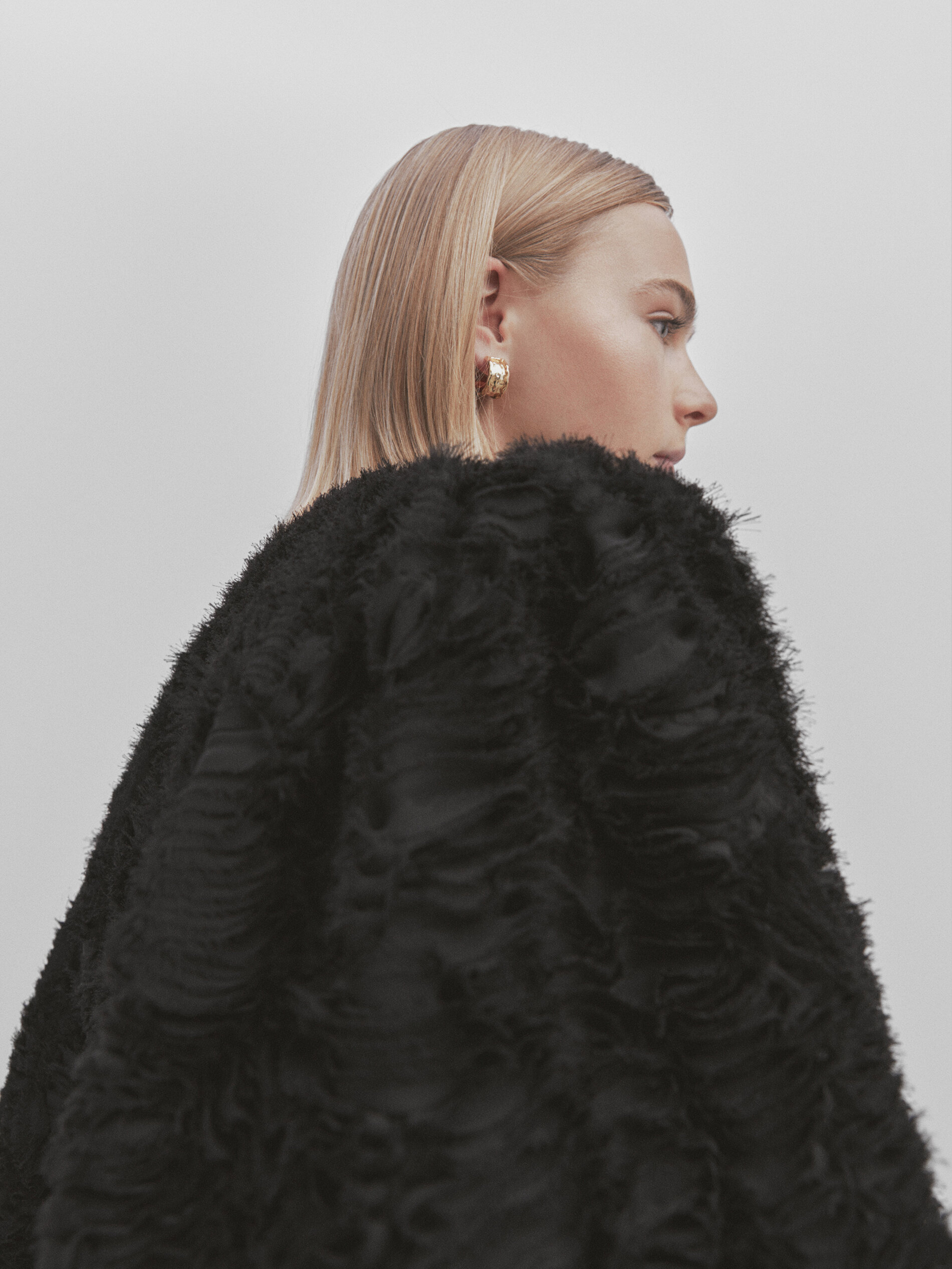 Chaqueta estrutura bucle -Studio - NEGRO