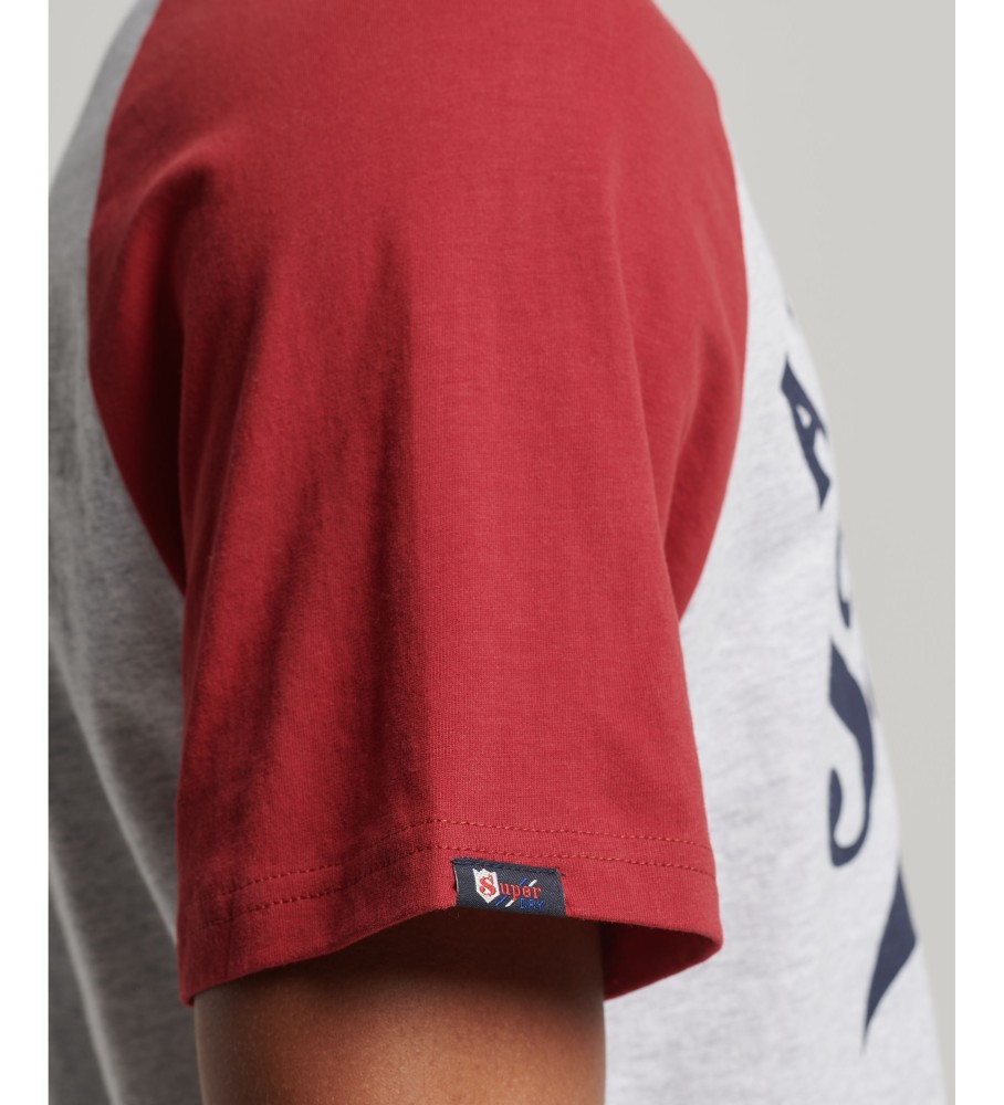 Camiseta raglan Superdry Vintage Home Run, cinza