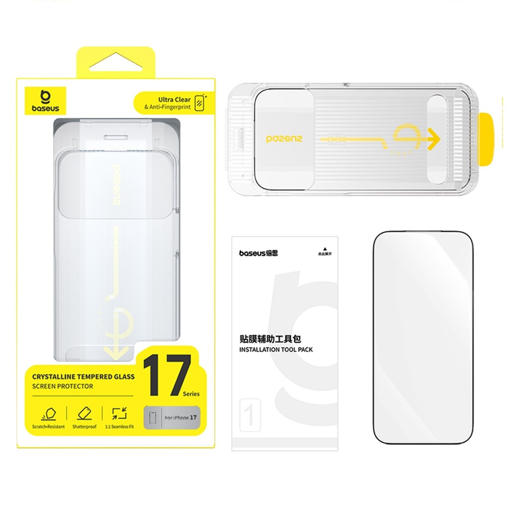 (2er Set) iPhone 17 Vollbild Display Schutzglas mit Rahmen   Montagerahmen