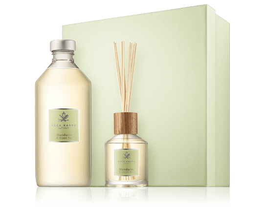 Acca Kappa Mandarin & Green Tea Set mit Home Diffuser & Refill 250ml-500ml