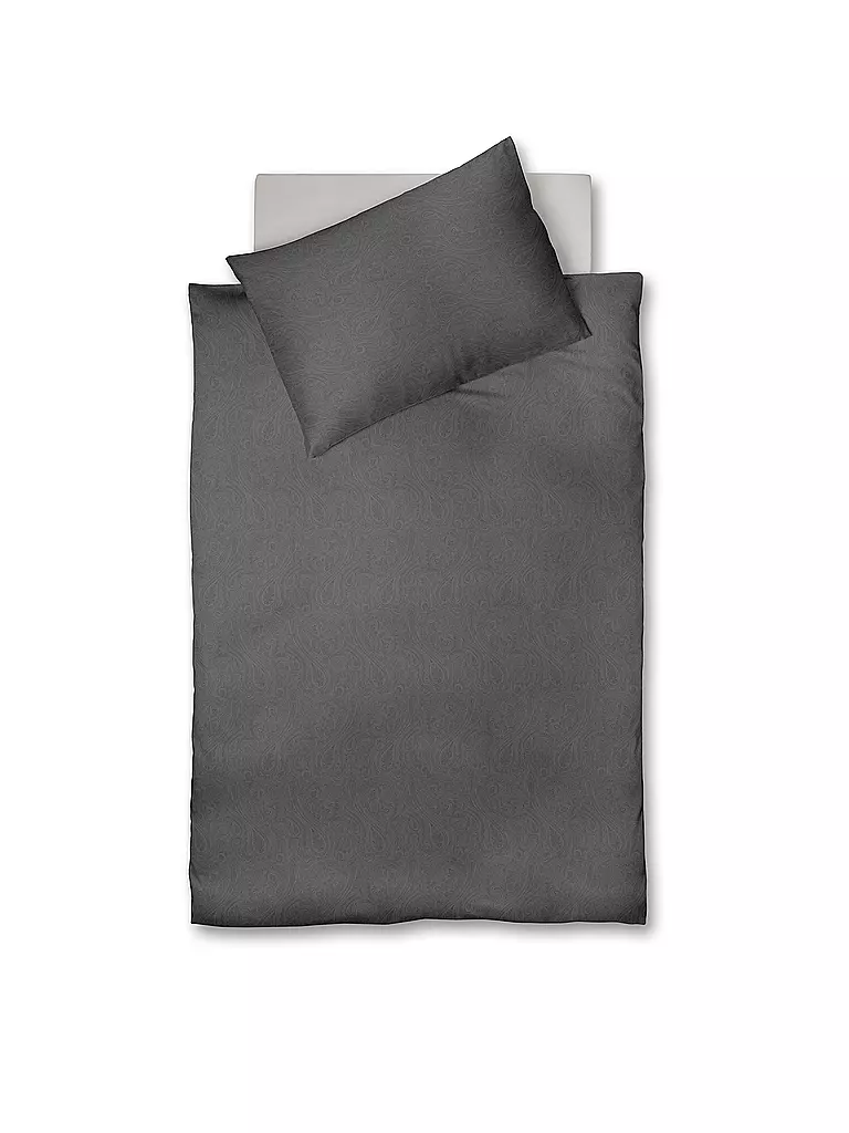FLEURESSE Damast Bettwäsche OPAL 70x90cm/140x200cm Anthrazit grau