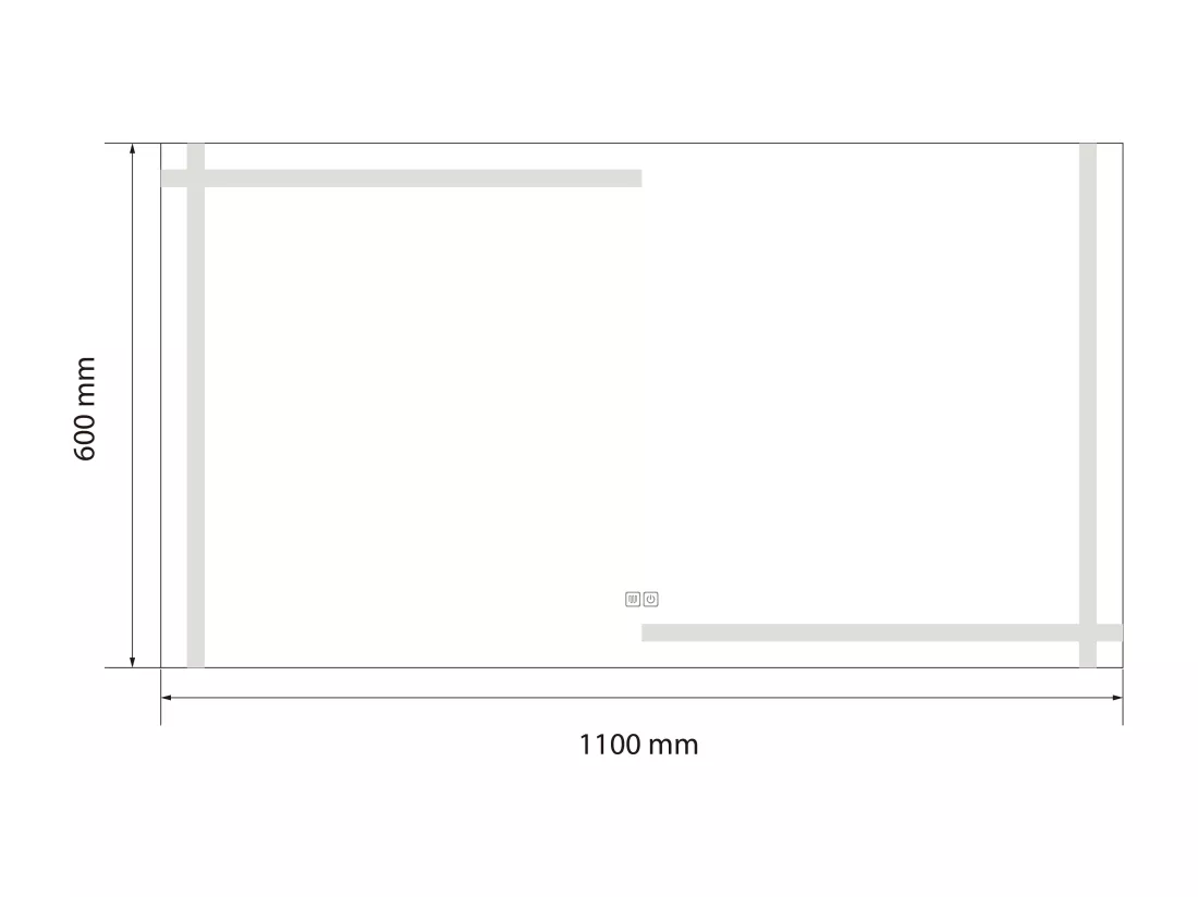 Miroir salle de bain LED 110x60cm anti buée et LED 3 couleurs LB-4693