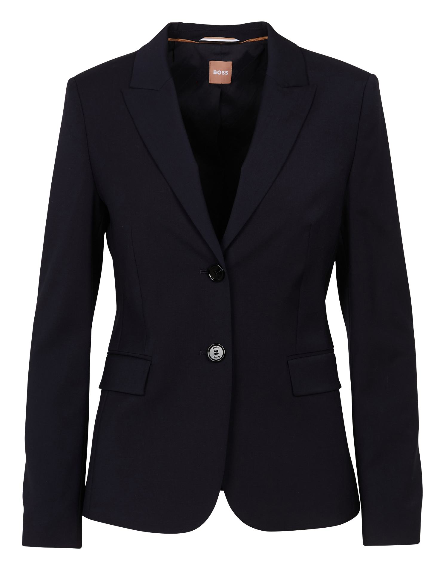Veste tailleur droite en laine | Bleu