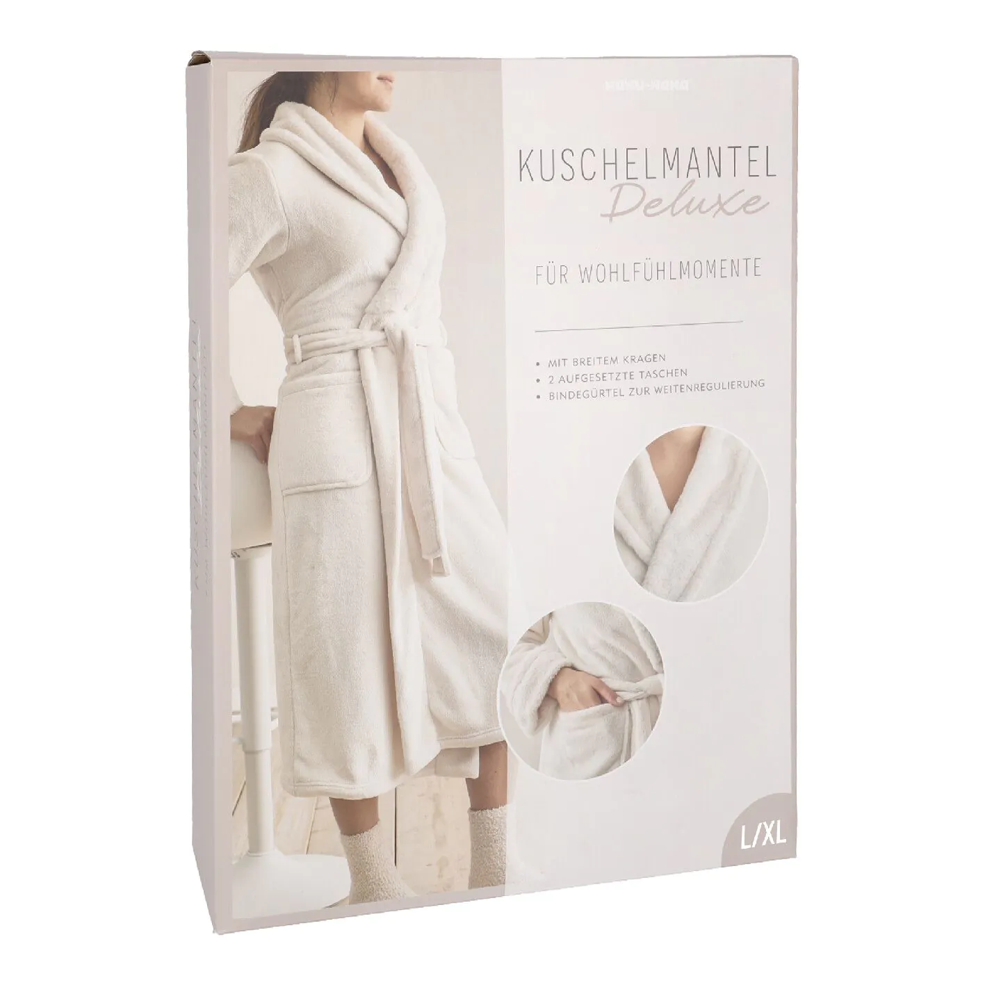 Bademantel Flausch, creme, L/XL