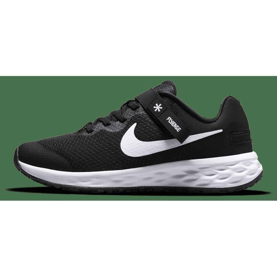Nike Revolution 6 FlyEase Big Kids' BLACK/WHITE-DK SMOKE GREY