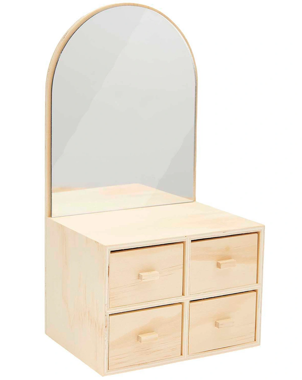 Aufbewahrungsbox SPIEGEL-KOMMODE (15x11x28,5) in natur
