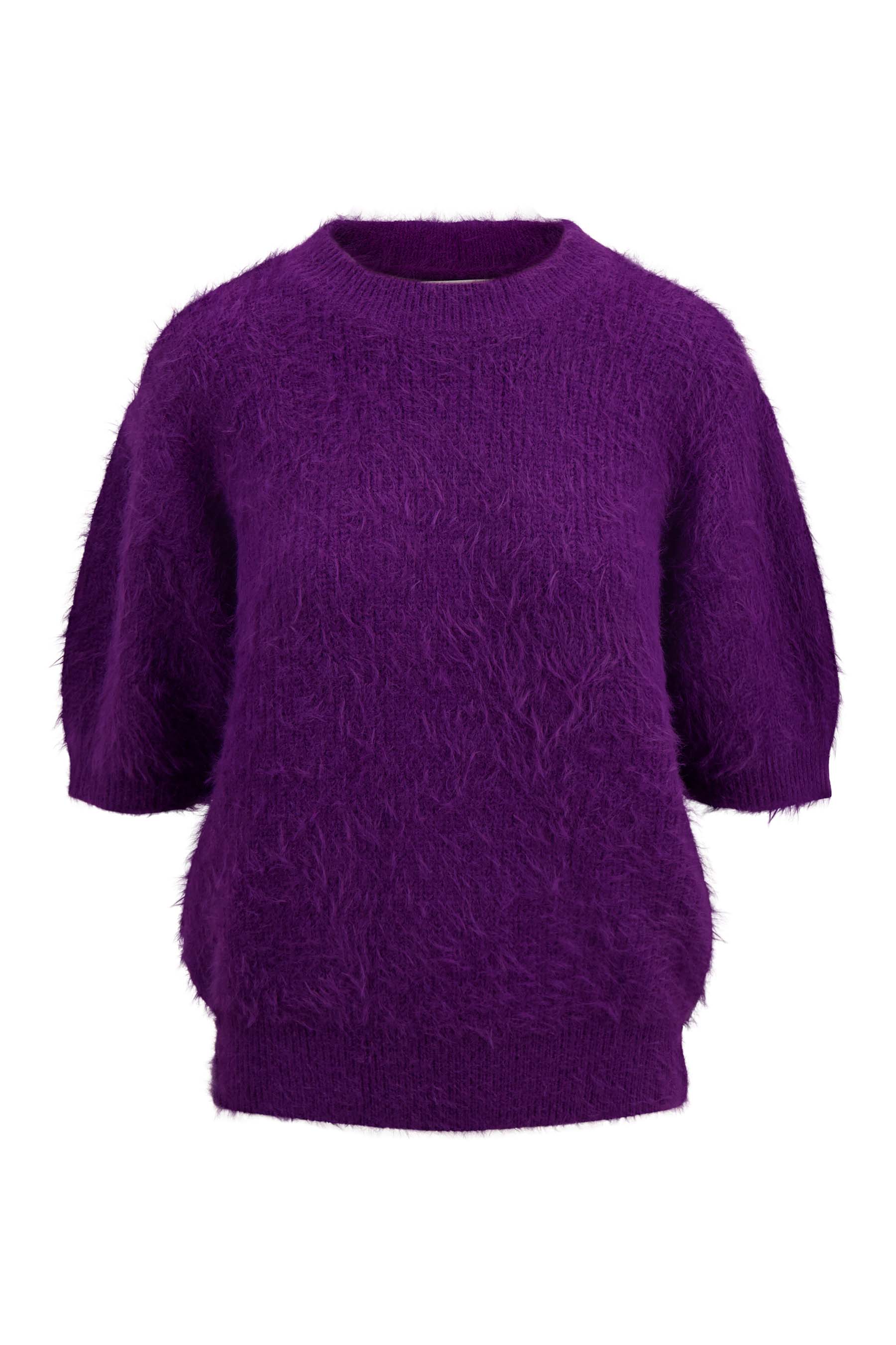 fluffy trui met ronde hals
