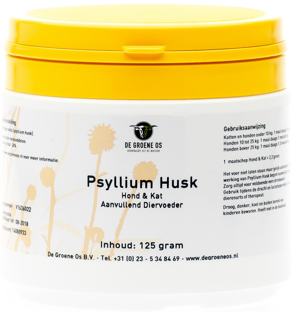 Degroene Os Psyllium Husk Hond Kat (125 gr)