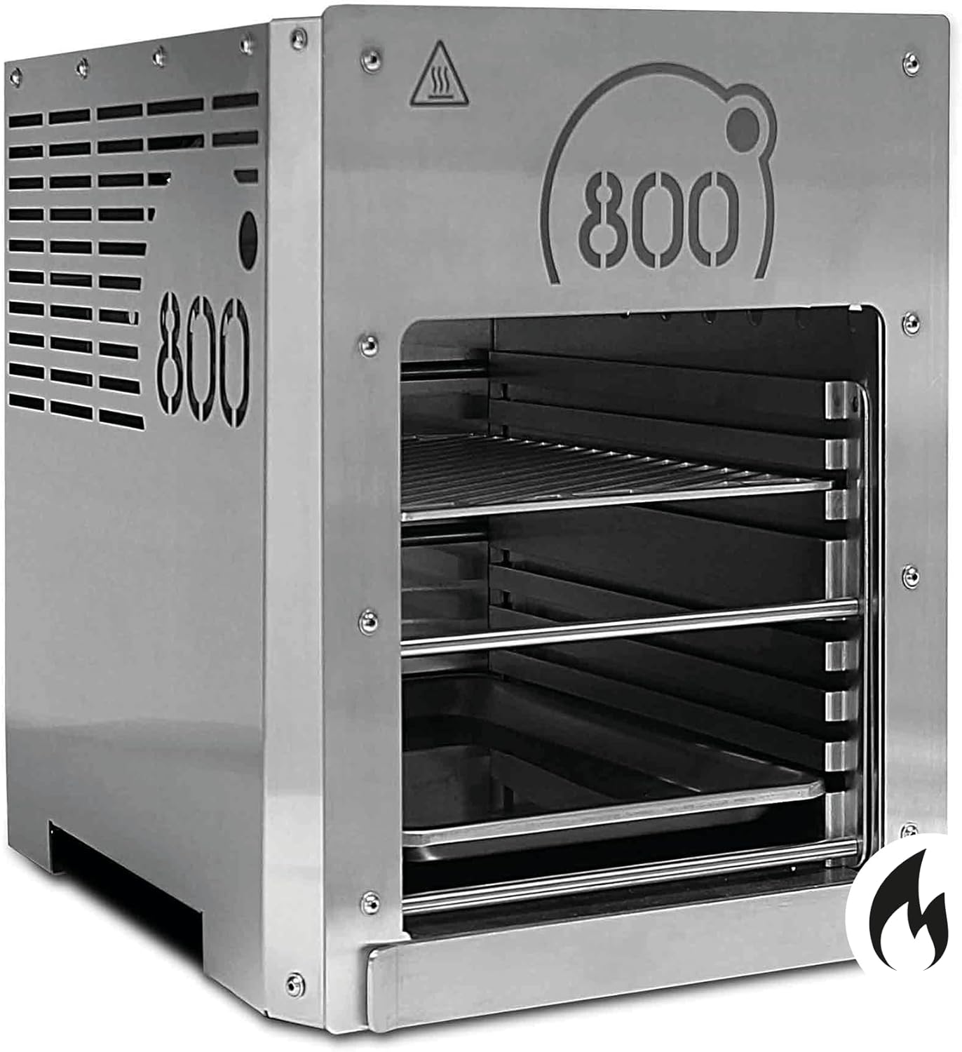 intergrill 800° Gasgrill XL 4,82kW | Hochleistungs-Steakgrill Edelstahl | 20,3 kg Oberhitzegrill inkl. Grillrost und Gastroschale | Perfekt für BBQ