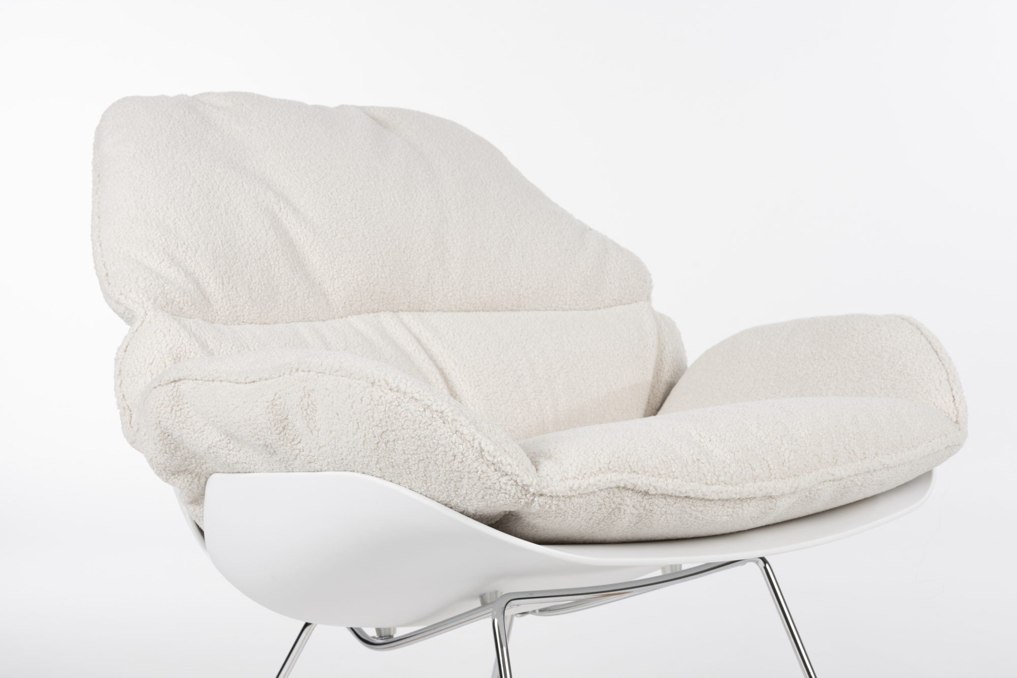 Fauteuil Rocky gebroken wit