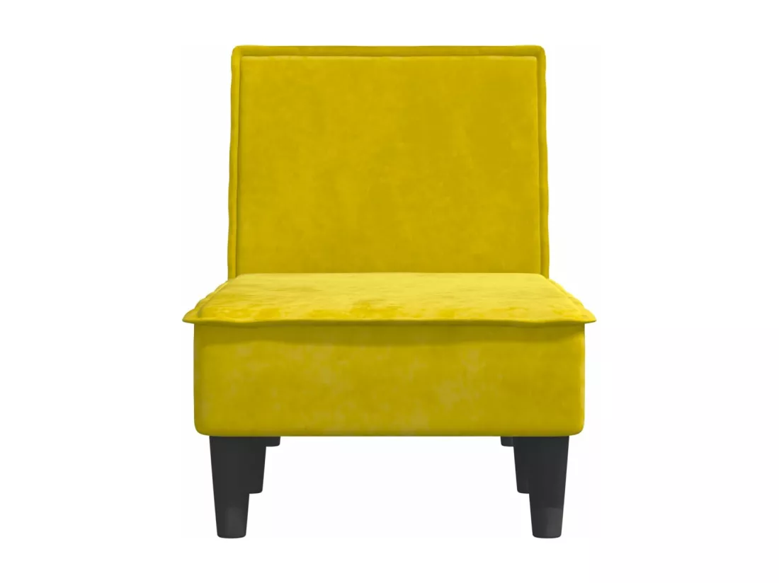Chaise longue jaune velours