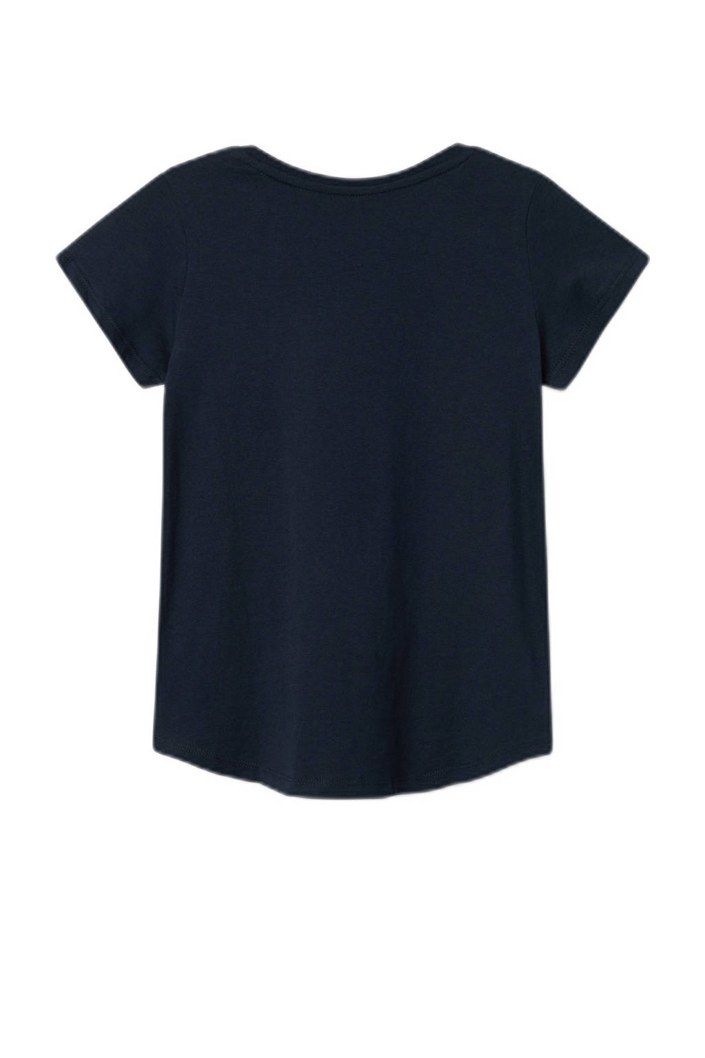 NAME IT T-shirt NKFVIOLINE met printopdruk en glitters donkerblauw