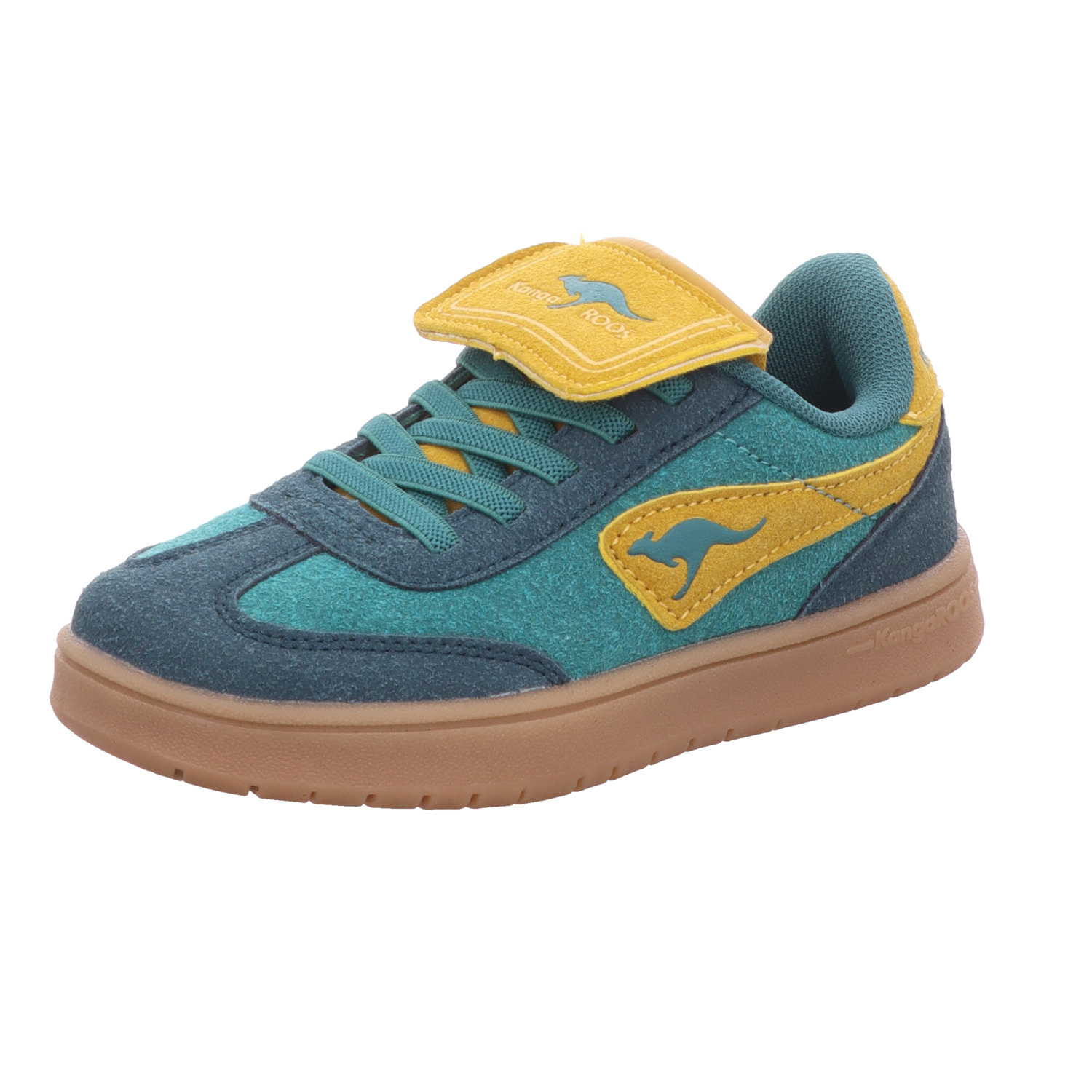 KangaROOS Kinder-Jungen-Sneaker K-CA Bam Flap SD Grün-Blau-Orange