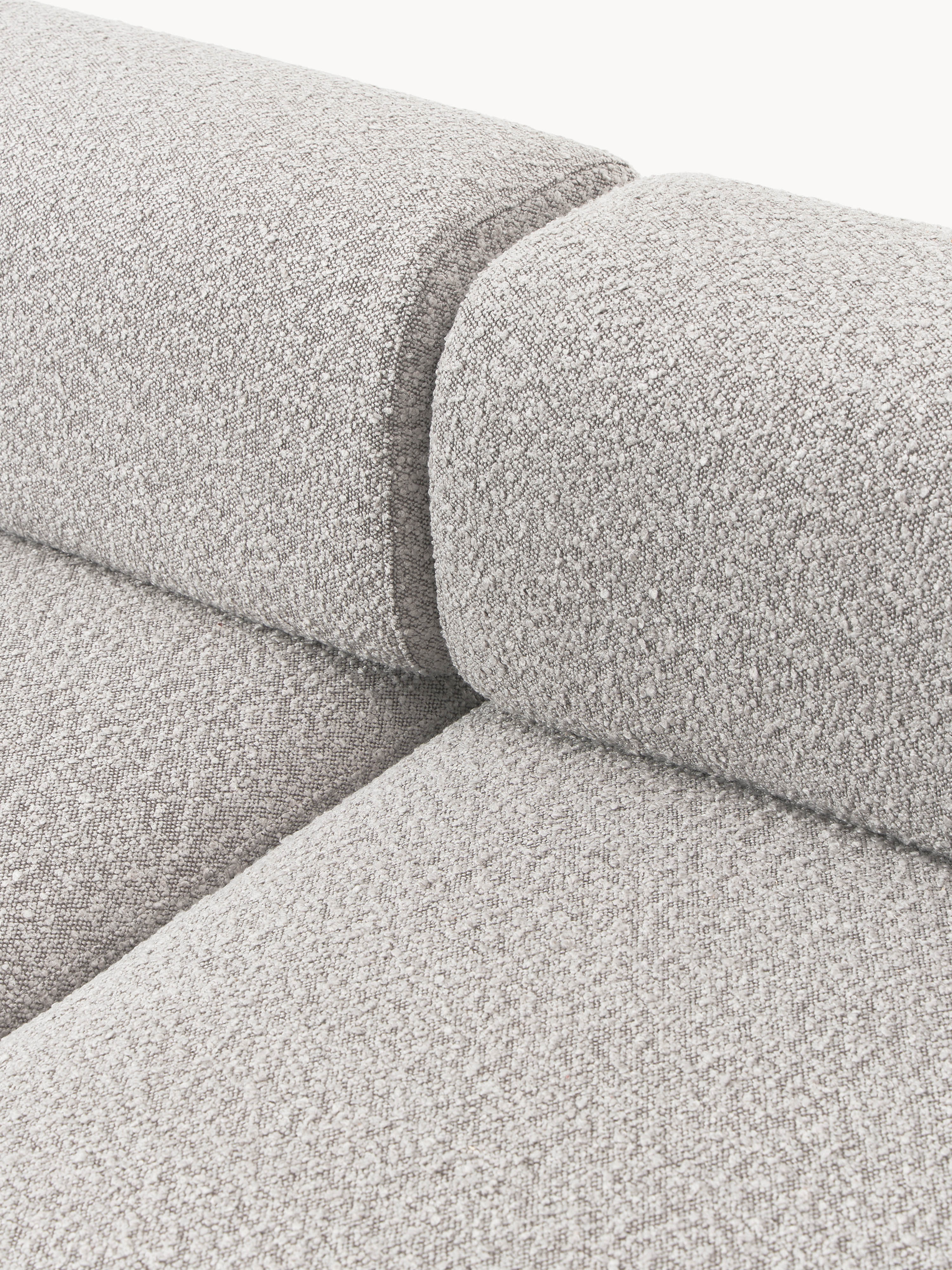Modulaire bank Anton (4-zits) met poef (links/rechts) van bouclé