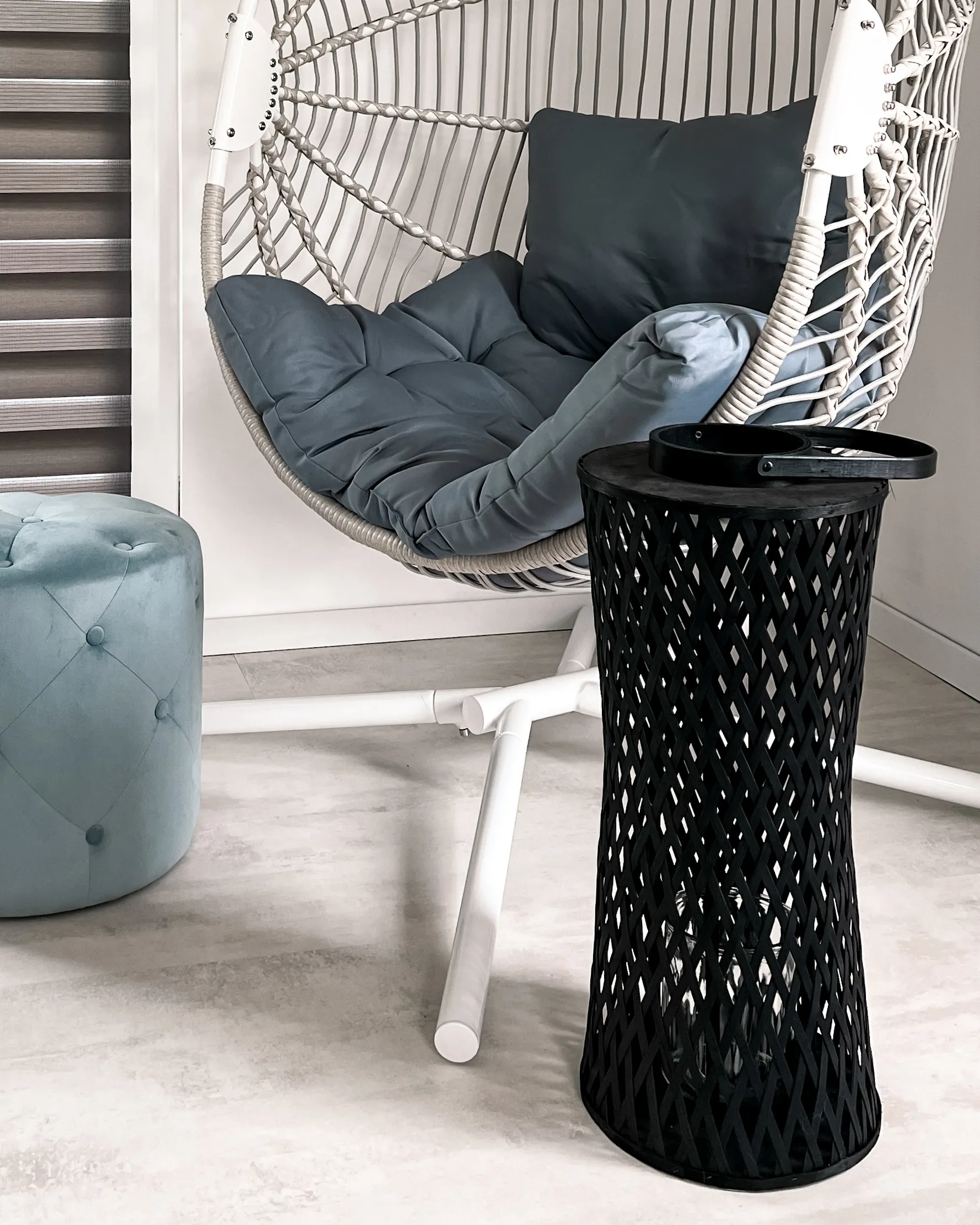Lantaarn MACTAN Bamboehout 58 cm Zwart