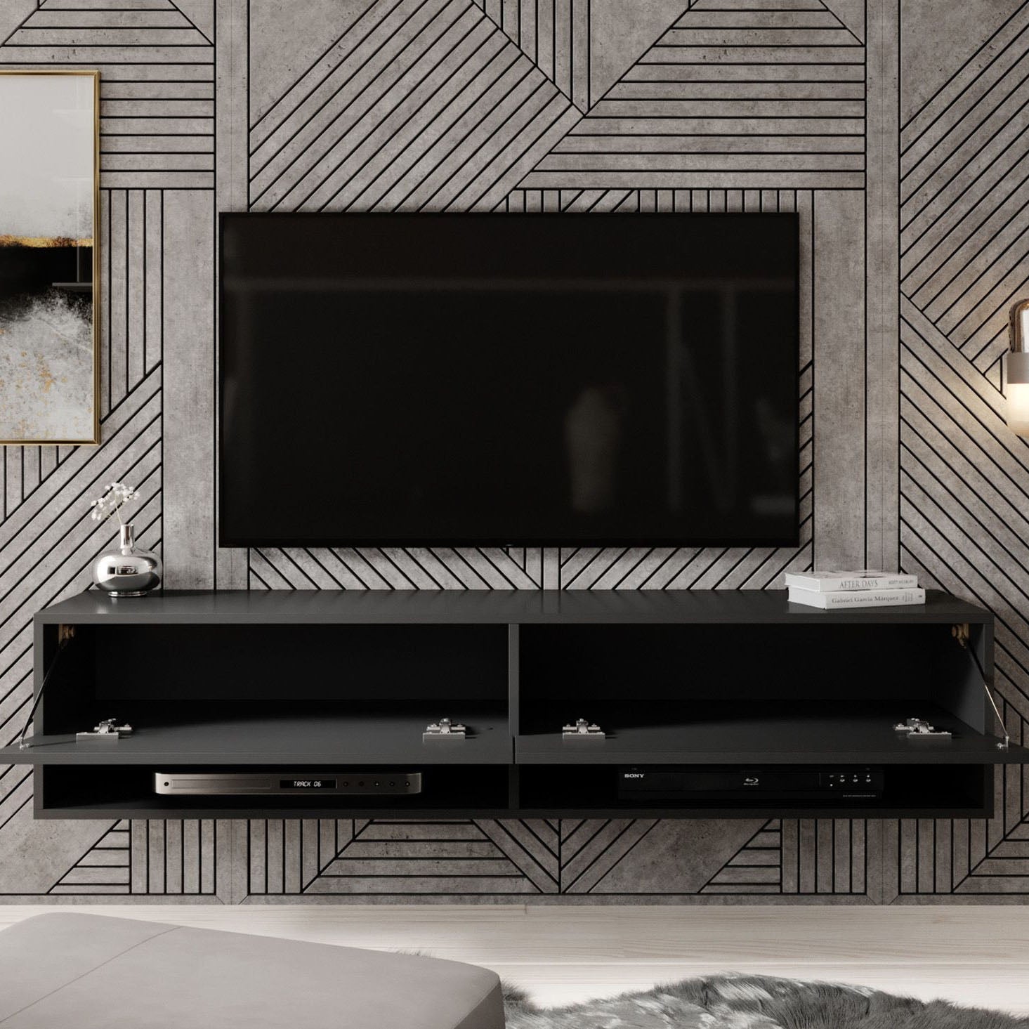 Asino - TV-Meubel - Mat zwart - 140 cm