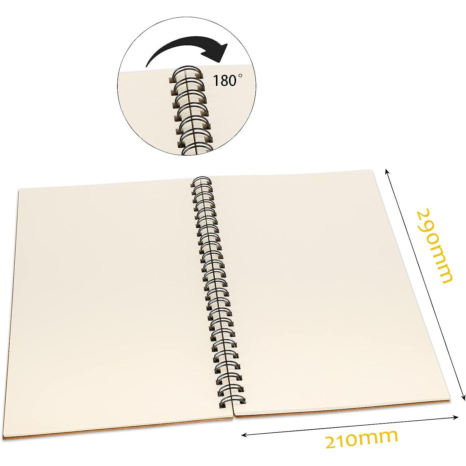 A4 Skizzenbuch 60 Seiten Spiral Block (160g/m2) - Braun