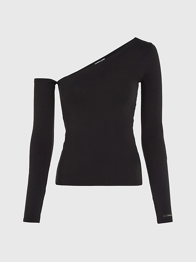 Blusa de um ombro só em algodão modal