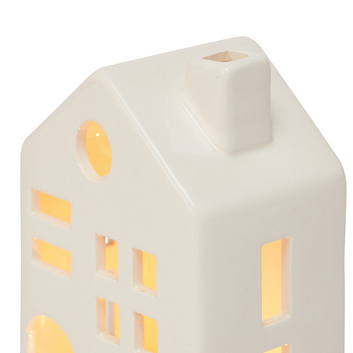Maison céramique LED blanc chaud H.13 cm