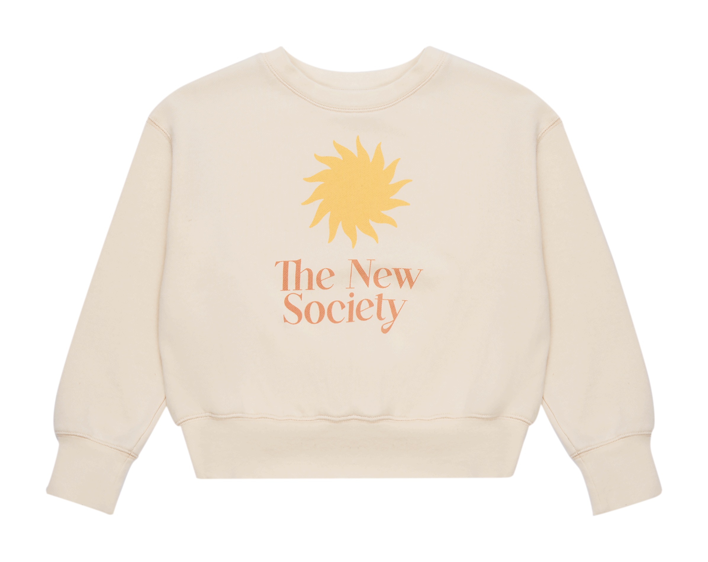 SOLE - Sweat col rond en coton imprimé | Beige