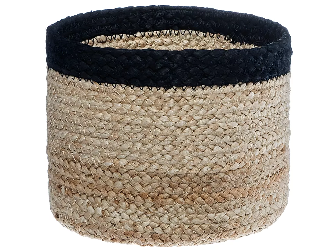 Set de 3 Paniers de rangement en Jute Beige et Noir
