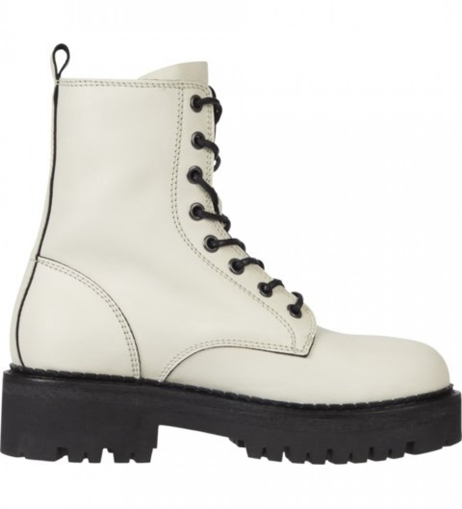 Botas de cano curto Tommy Jeans Urban Piping em couro branco