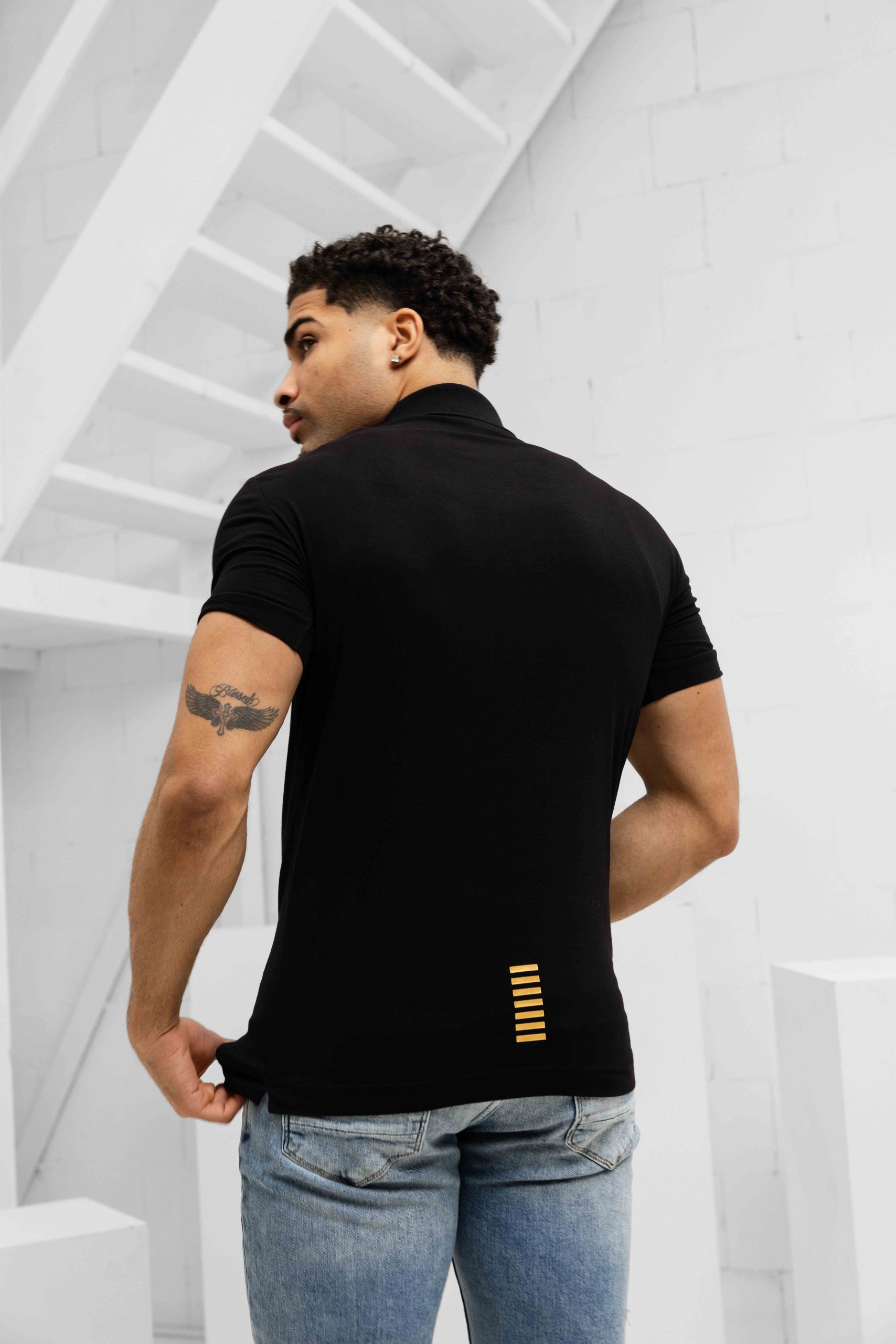 EA7 Emporio Armani 8NPF14 Polo Heren Zwart