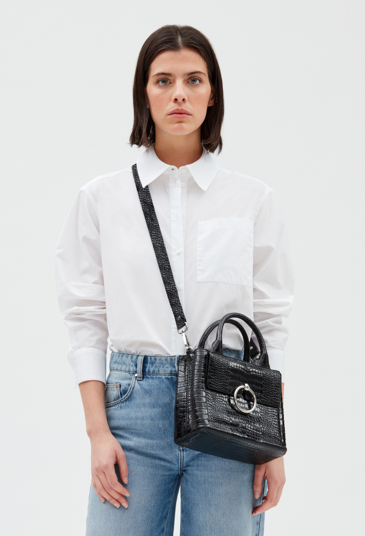 Sac Anouck cuir texture noir