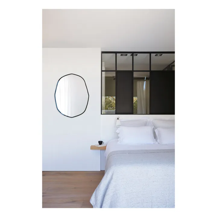 M Nuance Miroir extra plat biseauté contour noir- forme aléatoire 66x85 | Noir