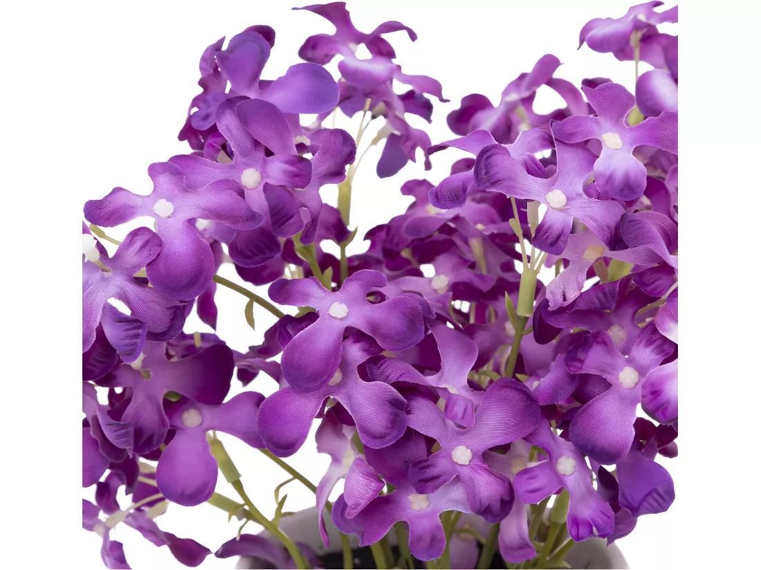 Plante artificielle Violette des bois Pot en céramique blanche H 27 cm