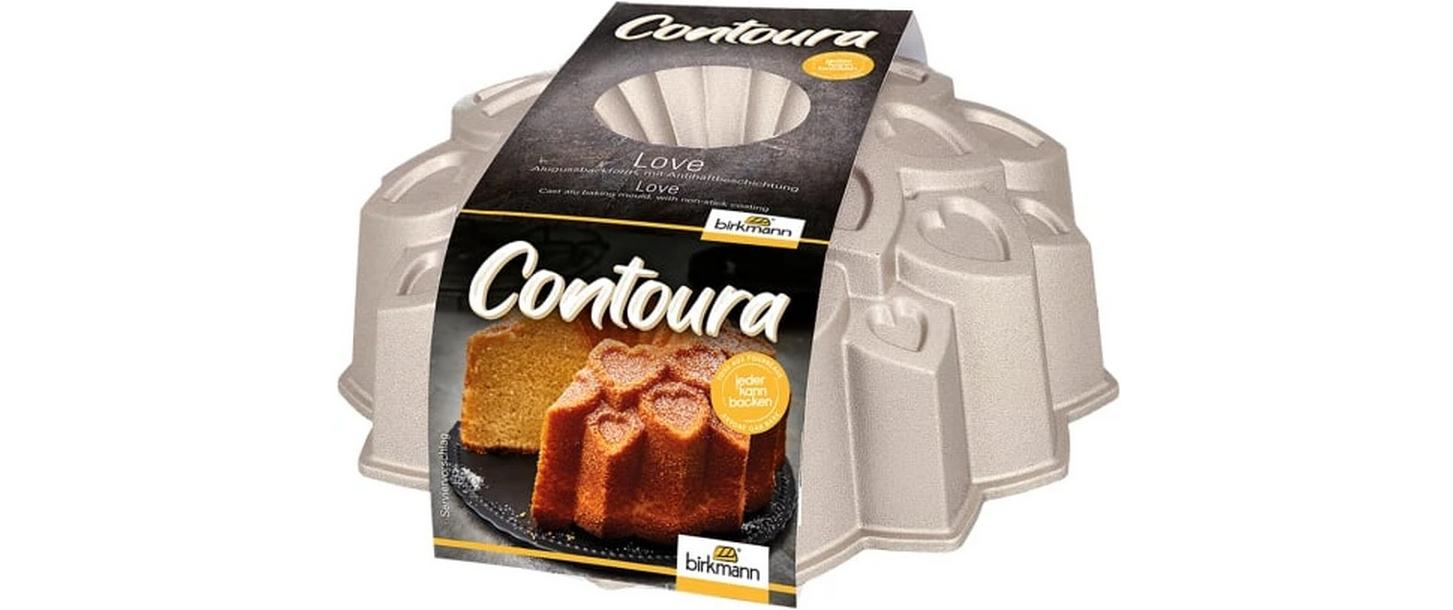 Gugelhupf-Backform Contoura Love 25 cm, GoldEinzigartige Form zum Backen von Kuchen