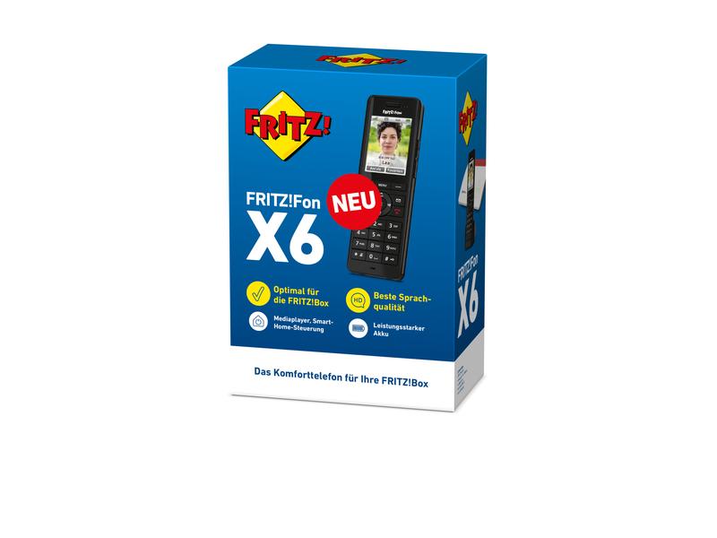 AVM Mobilteil FRITZ!Fon X6 Schwarz Das Multitalent für Telefonie und Smart Home