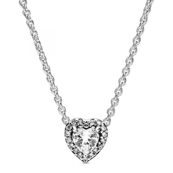 Pandora Joalheria Embossed Heart Necklace 398425c01