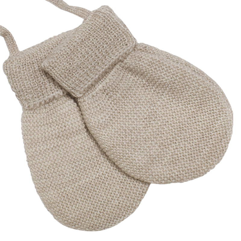 Fäustlinge Merinowolle beige-mélange