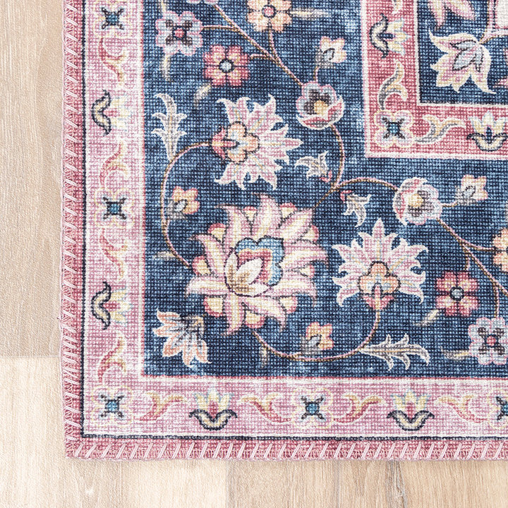 Vintage vloerkleed - Lily Medaillon Rood/Roze | Fleurig