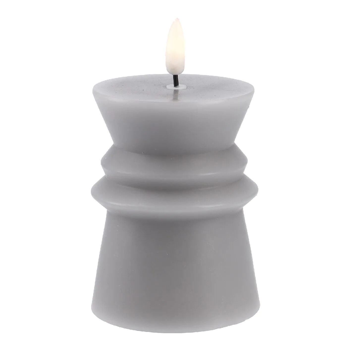 LED-Kerze Design, eckig/grau, 12 cm