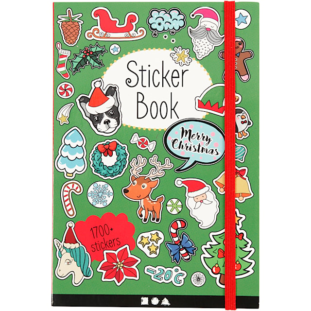 Bok med stickers, julemotiver, str. 11,5x17 cm, 76 ark, 1 stk.